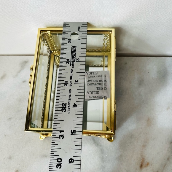 Amazon.com: DHCGPP Glass Vintage Jewelry Box Keepsake  Elegant Gold and Glass Jewelry Box antique style. New